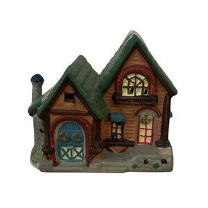 Vtg Cobblestone Corners Christmas Village 2 Story House Inn 2001 Painted Ceramic
